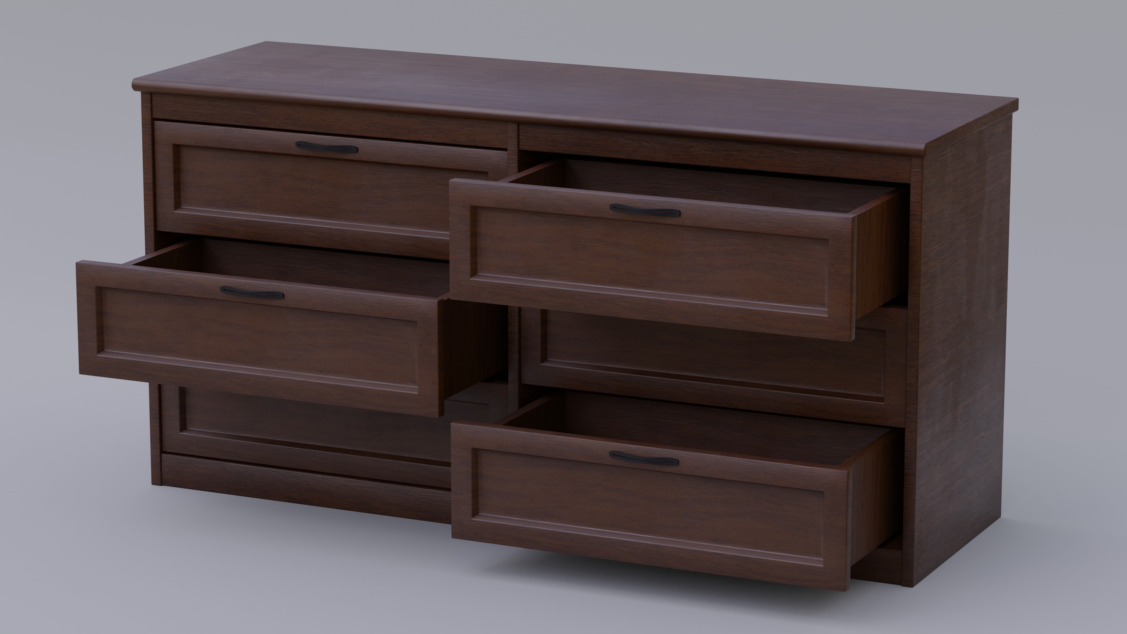 Dark Wood Dresser With Fully Modelled Drawers preview image 3